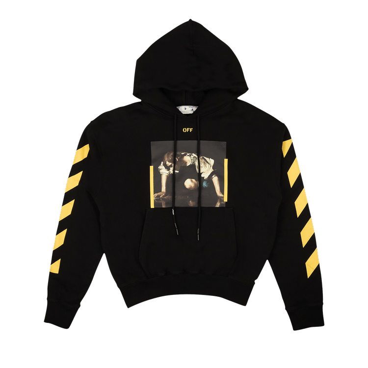 Off White Caravaggio Print Hoodie Black Yellow Culture Circle