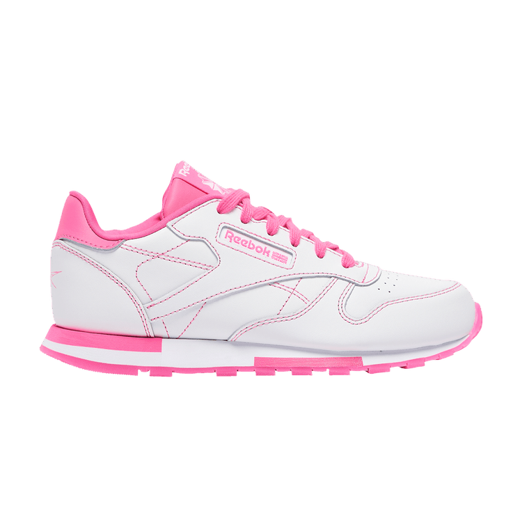 Classic Leather Big Kid 'White Atomic Pink'