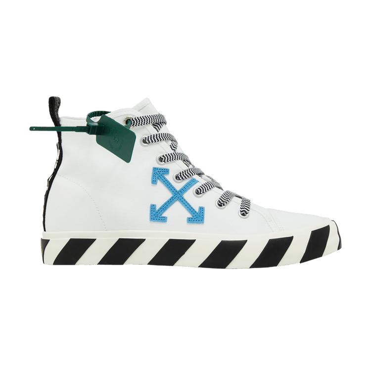Buy Off White Vulcanized Mid White Blue OMIA119S22FAB001 0145 GOAT CA