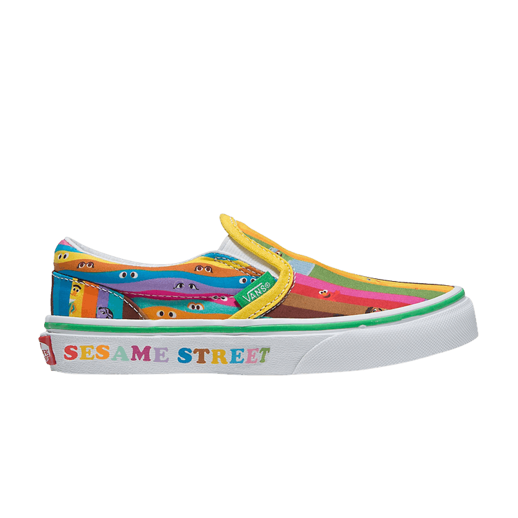 Sesame Street x Classic Slip-On Kids 'Rainbow Stripes'