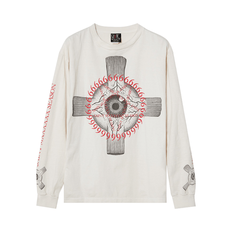 Buy SAINT Mxxxxxx Eyeball Long-Sleeve Tee 'White' - SM S23 0000