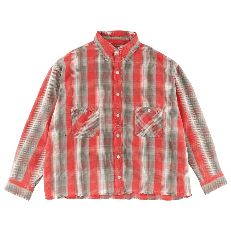 Buy SAINT Mxxxxxx x Shermer Academy Frannel Check Shirt 'Red' - SM