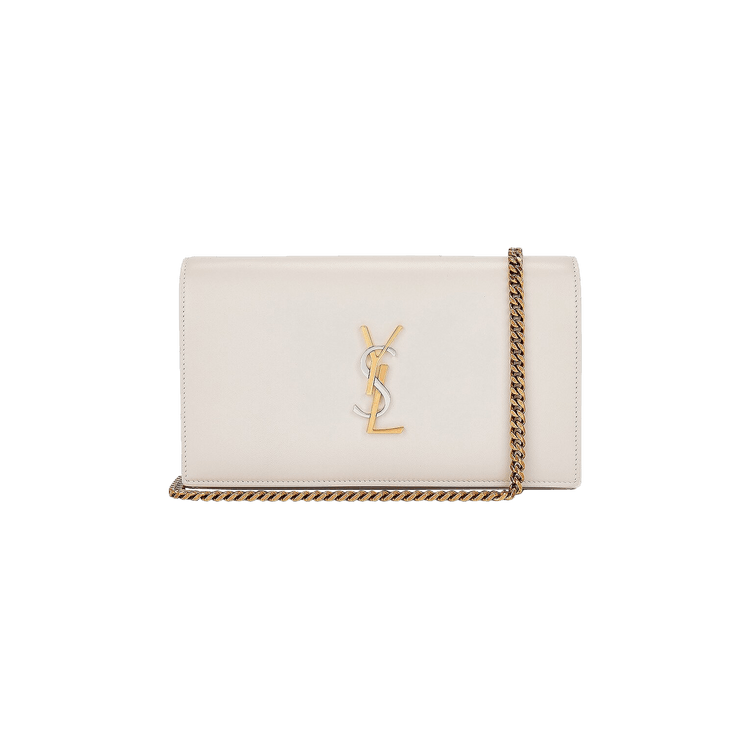 Buy Saint Laurent Cassandra Tri Metal Chain Wallet 'Soft Cream