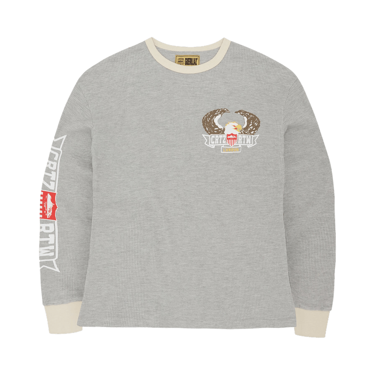 Corteiz 4Starz Alcatraz Waffle Longsleeve Shirt White Men's