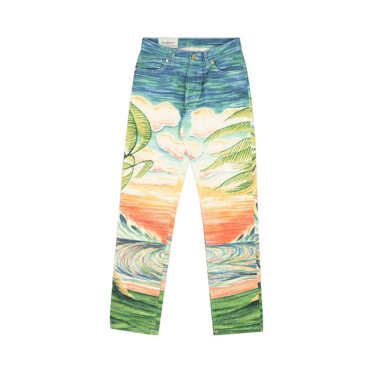 Buy Casablanca Huwaki Printed Denim Jeans 'Multicolor Buy Casablanca Huwaki Printed Denim Jeans 'Multicolor