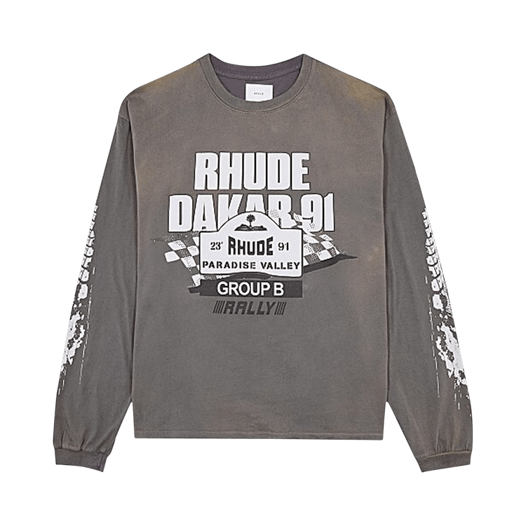 Buy Rhude Dakar 91 Long-Sleeve Tee 'Vintage Grey