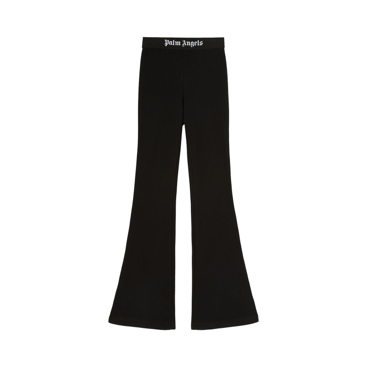 Logo Tape Flare Sweatpants in black - Palm Angels® Official