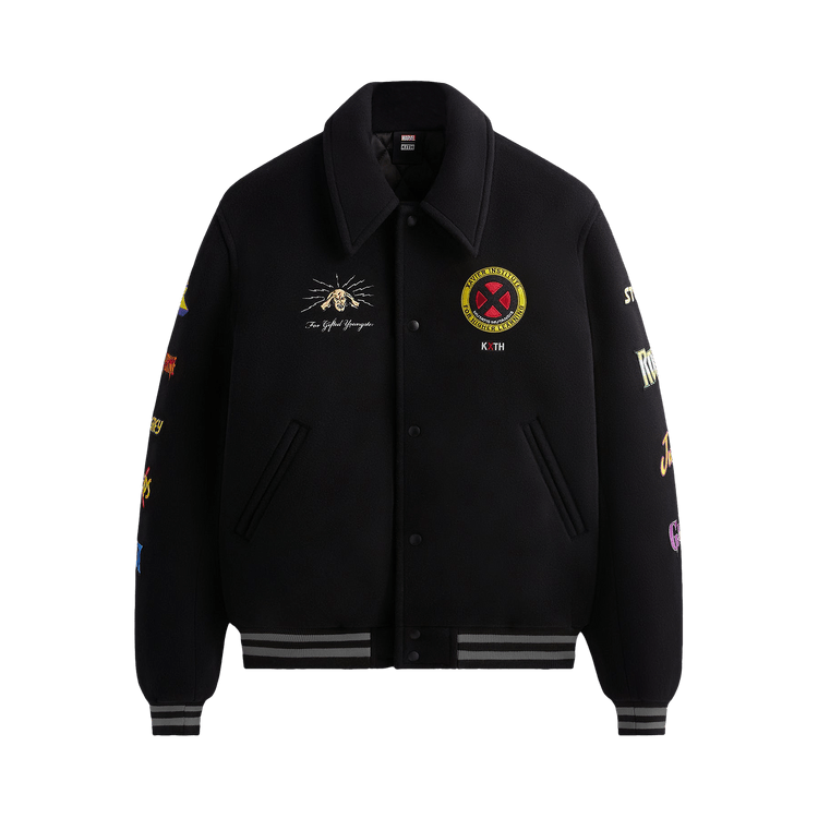 Buy Kith For X-Men Wool Varsity Jacket 'Black' - KHM010316