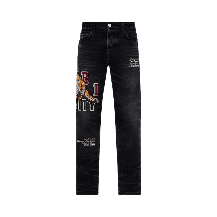 Buy Amiri Amiri Varsity Tiger Straight Jean 'Faded Black