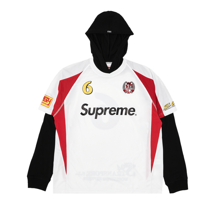 Supreme Hooded Soccer Jersey 'White'