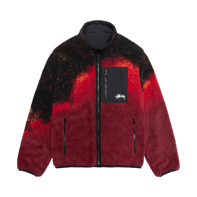 Stussy Sherpa Reversible Jacket Lava Culture Circle