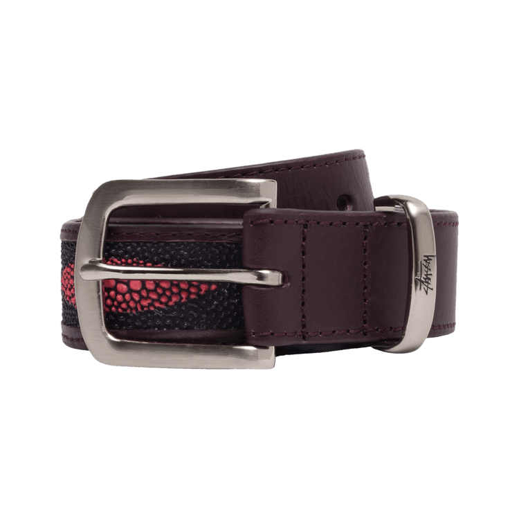 Size l/xl Stussy Manta Ray Print Overlay Belt 'Plum'