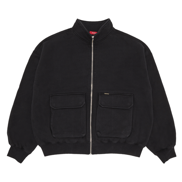 Supreme Cargo Pocket Zip Up Sweatshirt 'Black'