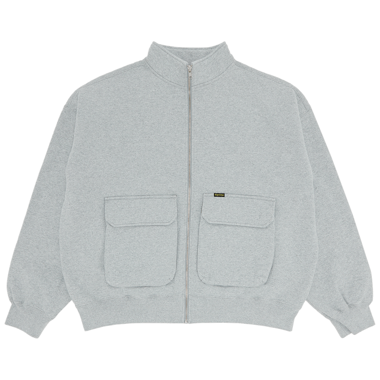 Buy Supreme Cargo Pocket Zip Up Sweatshirt 'Heather Grey