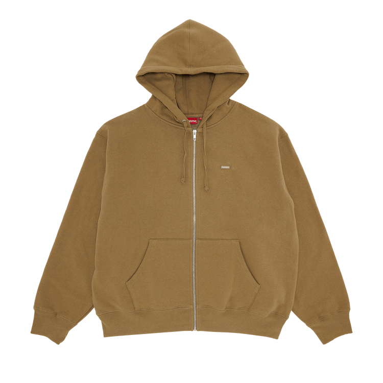 Buy Supreme Small Box Zip Up Hooded Sweatshirt 'Dark Sand' - FW23SW40 DARK  SAND | GOAT