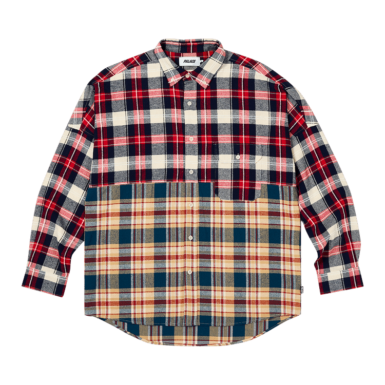 Buy Palace Checkmate Drop Shoulder Shirt 'Red' - P25SHT021 | GOAT