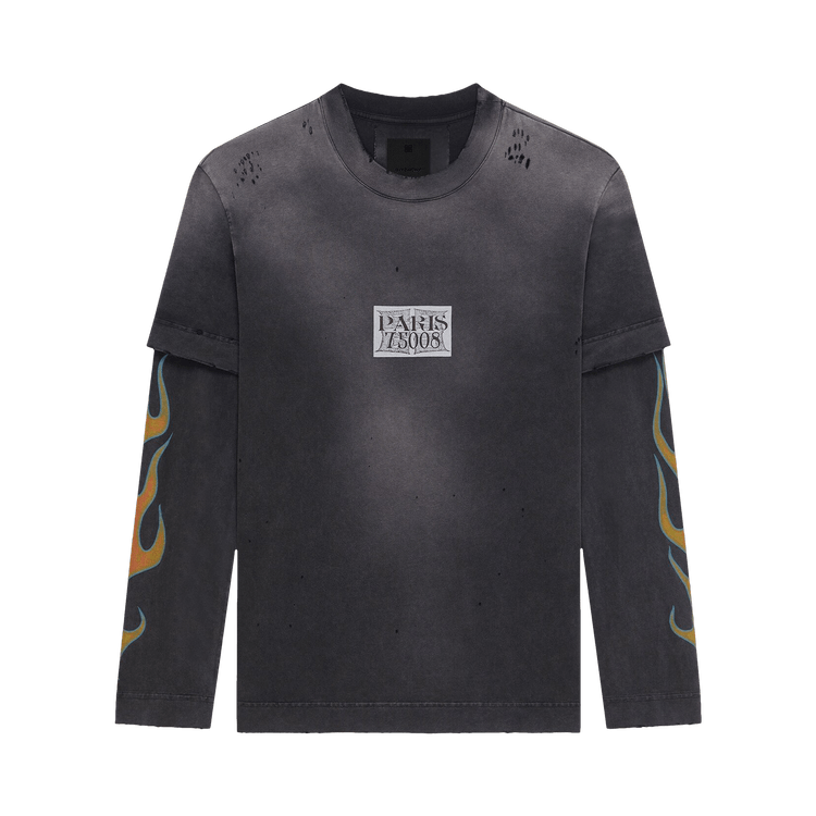 Buy Givenchy Flame Print Layered T Shirt Black BM71JW3YGE 001 GOAT