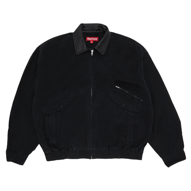 Buy Supreme Leather Collar Utility Jacket 'Black' - FW23J72 BLACK ...