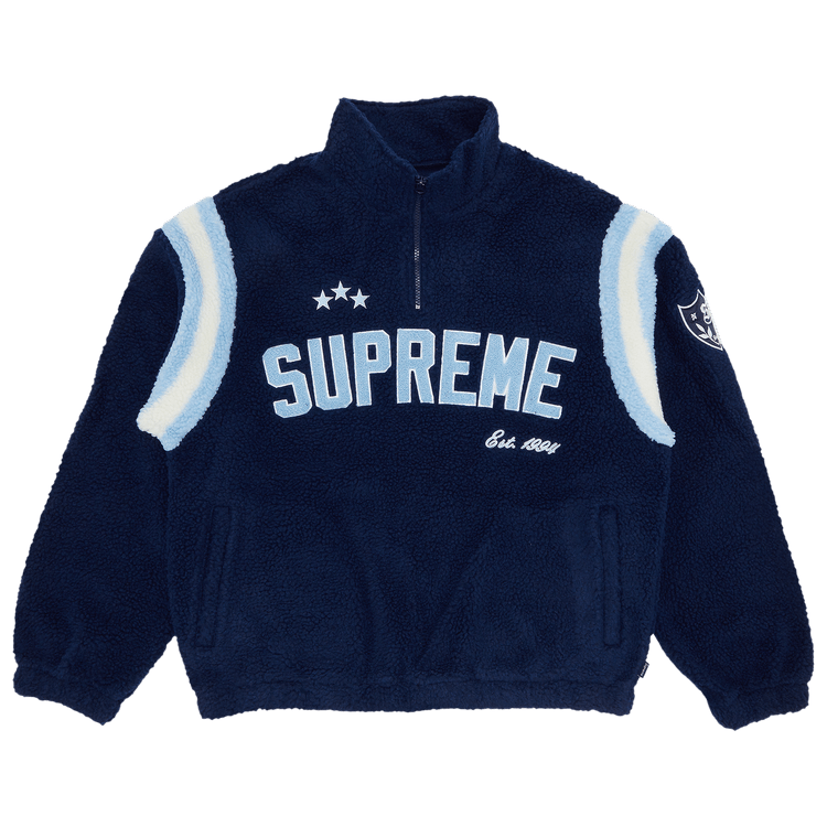Size xl Supreme Arc Half Zip Fleece Pullover 'Navy'