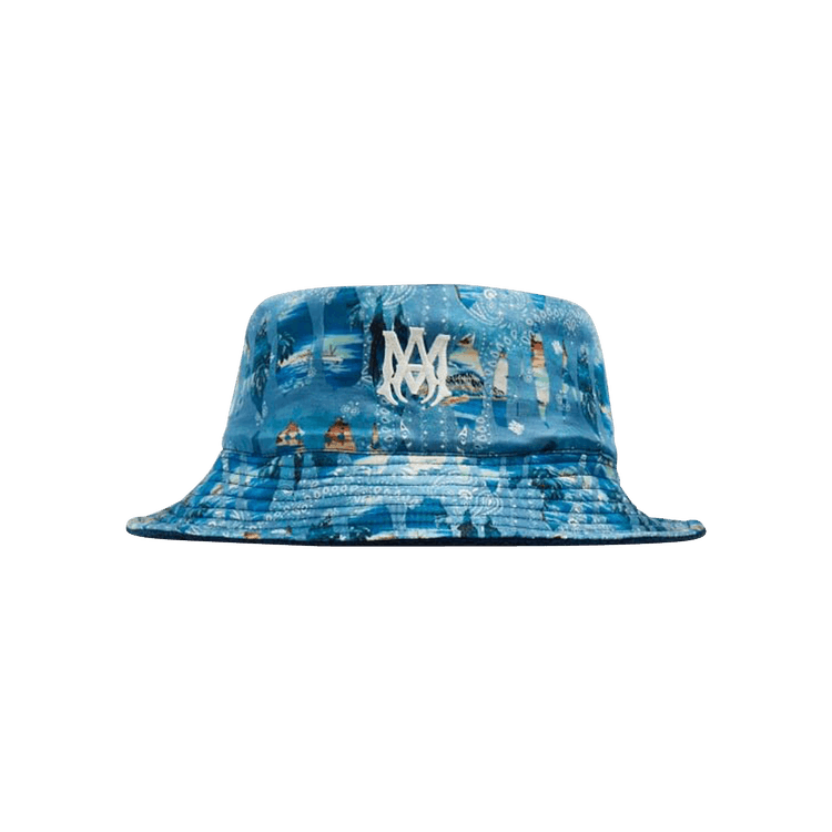 Buy Amiri Bandana Aloha Silk Reversible Bucket Hat 'Teal