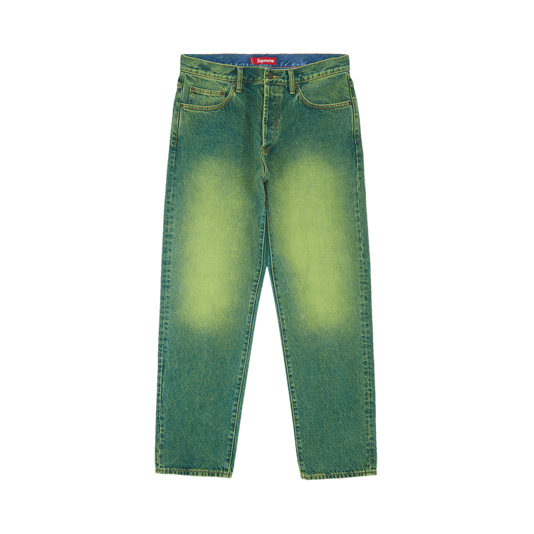 Supreme Regular Jean Overspray Green 23Fw | eBay