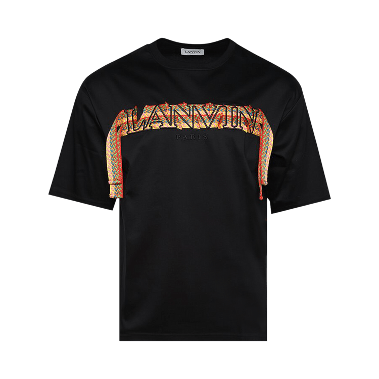 Tシャツ・カットソー LANVIN Black Triacetate Blend Blouse Lanvin Curb lace-detailed Cotton T-shirt | Black | FARFETCH