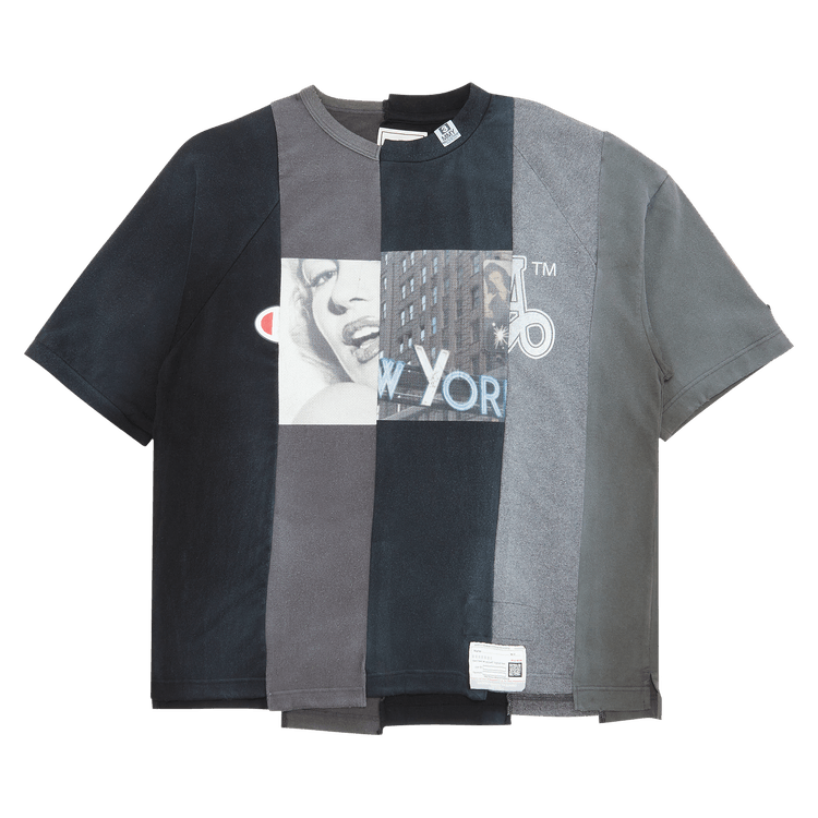 ＊handmade＊no.186→完売 Buy Maison Mihara Yasuhiro Vertical Switching Tee 'Black