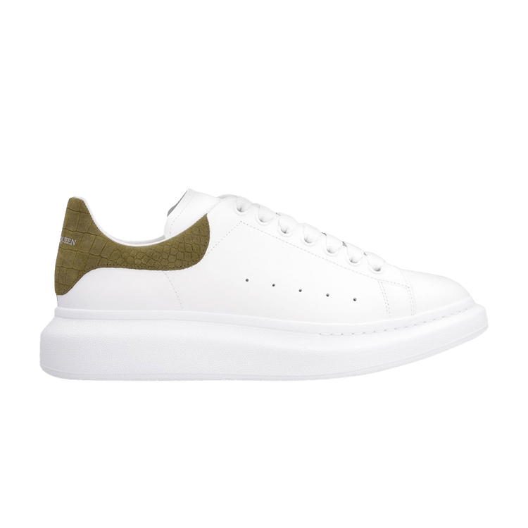 Alexander Mcqueen Oversized Sneaker White Khaki Crocodile Culture Circle