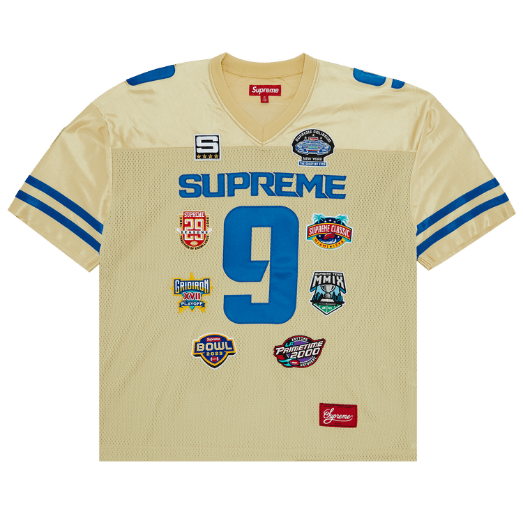 Buy Supreme Championships Embroidered Football Jersey 'Gold