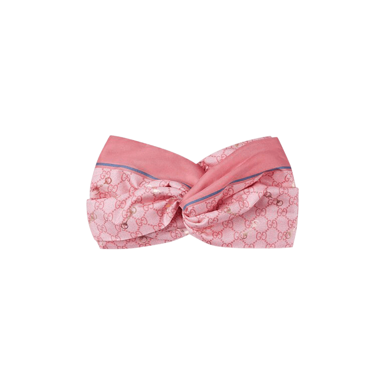 Buy Gucci GG Print With Horsebit Silk Headband 'Pink/Sky Blue