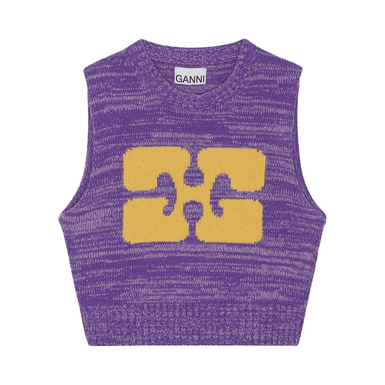 Buy GANNI Graphic Cropped Vest 'Purple' - K1953 PURP | GOAT
