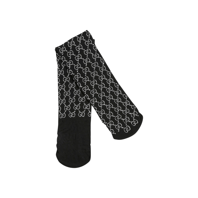 Buy Gucci GG Embroidered Crystal Socks 'Black' - 676642