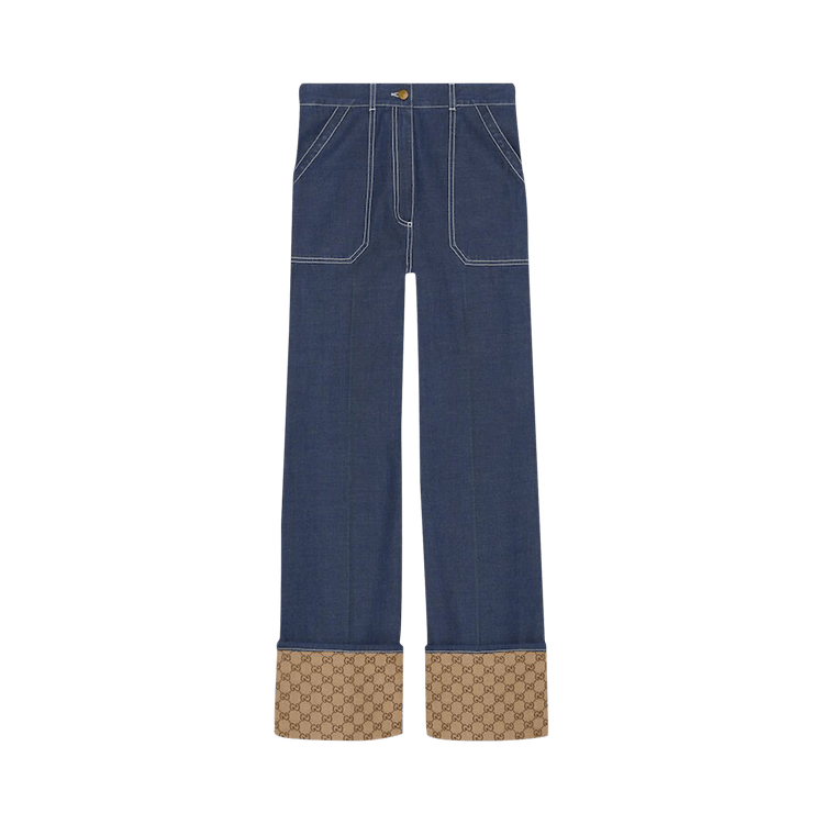 Buy Gucci Denim Trouser With GG Cuff 'Blue' - 708849 XDB56 4447 | GOAT