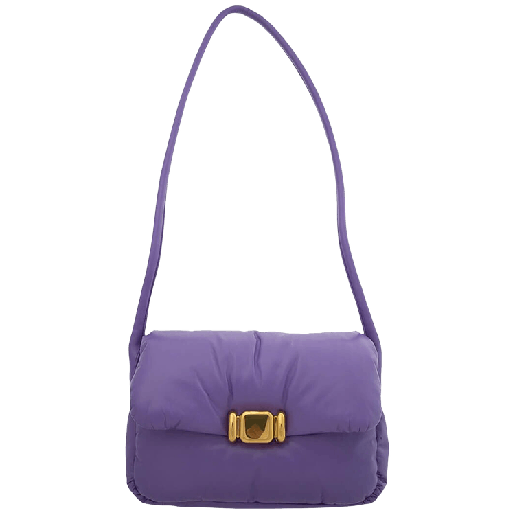 Bottega Veneta Sheepskin Grid Cassette Mini Handbag - Purple - All