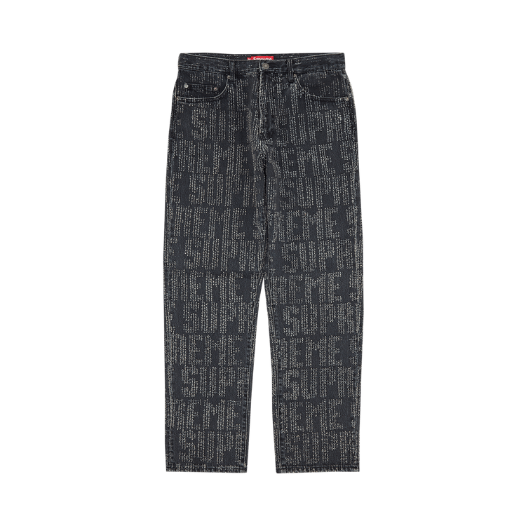 Buy Supreme Needle Punch Regular Jean Washed Black FW23P54