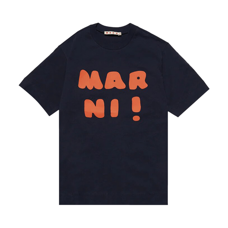 MARNI クロップドTシャツ ブラック 12Y LOGO T-SHIRTS / MARNI クロップド丈ロゴTシャツ（Tシャツ