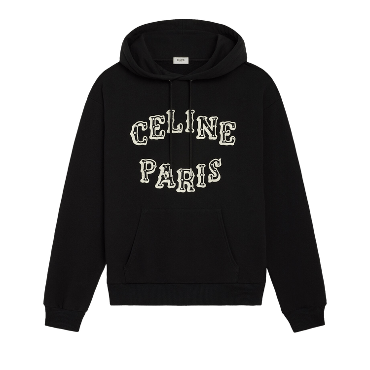 Buy CELINE Loose Embroidered Hoodie 'Black/Off White/Crystal