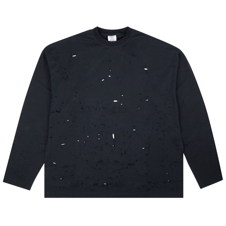 Buy Vetements Destroyed Long-Sleeve 'Black' - UE63LS181B BLAC