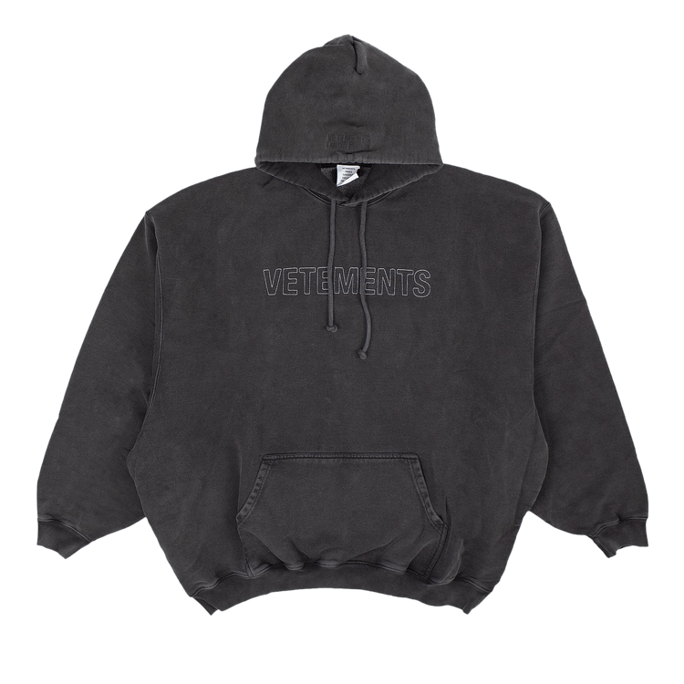Vetements black 2025 logo hoodie