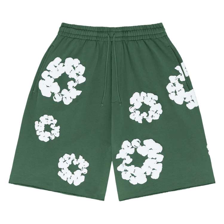 Buy Denim Tears The Cotton Wreath Shorts 'Green' - 402 060