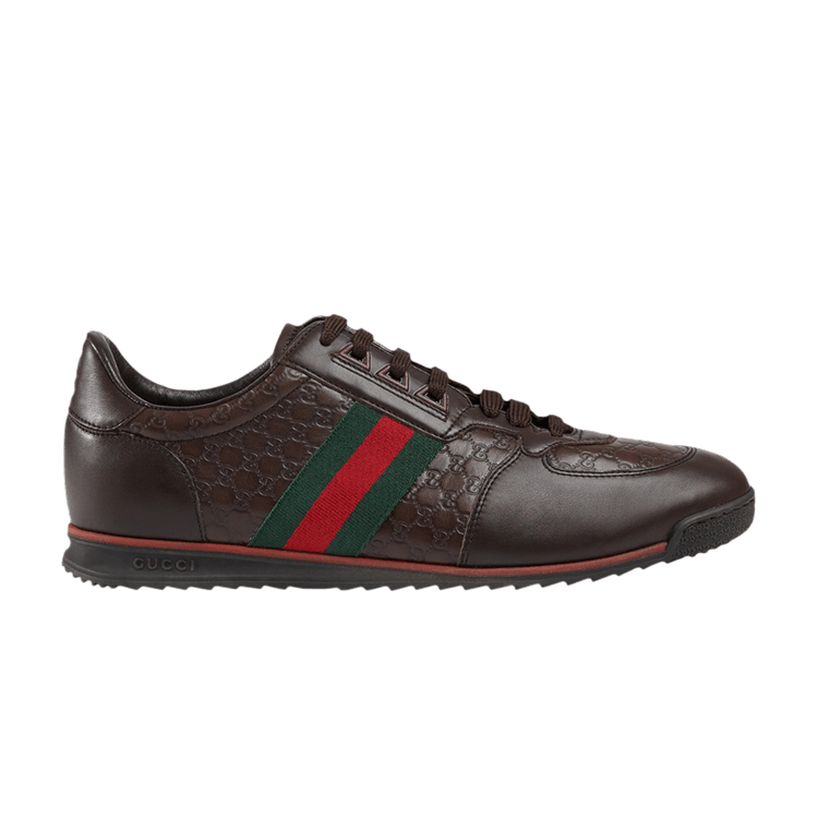 Gucci Leather Web Sneaker 'Chocolate'