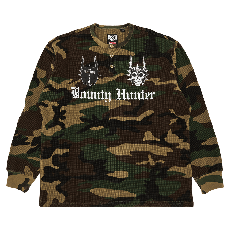 Supreme x Bounty Hunter Thermal Henley Long-Sleeve Top 'Woodland Camo'