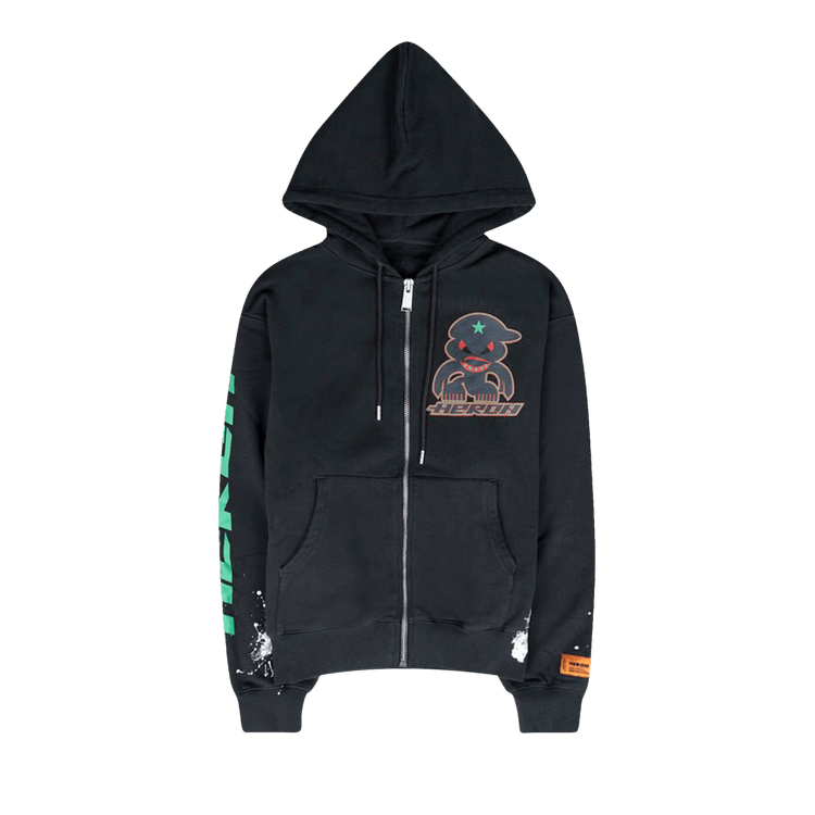 Buy Heron Preston Monster Full Zip Up Hoodie 'Black/Dark Grey
