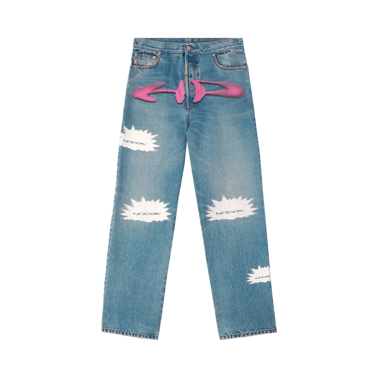 【SATIIIZ】Heron embroidered denim pants SATIIIZ】Heron embroidered denim pants (SATiiiZ/デニム