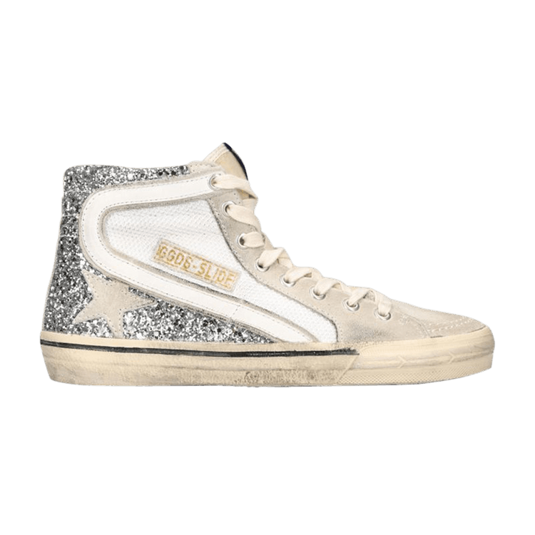 Golden Goose Wmns Slide Sneaker 'Silver White Marble'