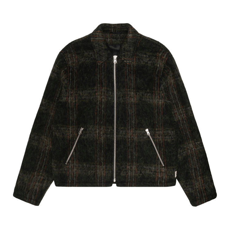 Buy Stussy Mohair Club Jacket 'Olive Plaid' - 115731 OLIV | GOAT