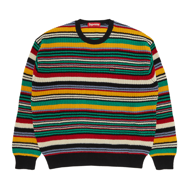 Stockx Supreme Rib Stripe Crewneck Buy Supreme Small Box Ribbed