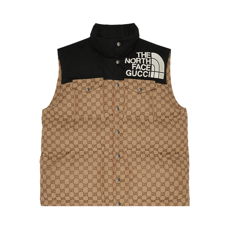 Buy Gucci x The North Face GG Padded Vest 'Beige/Ebony/Black 
