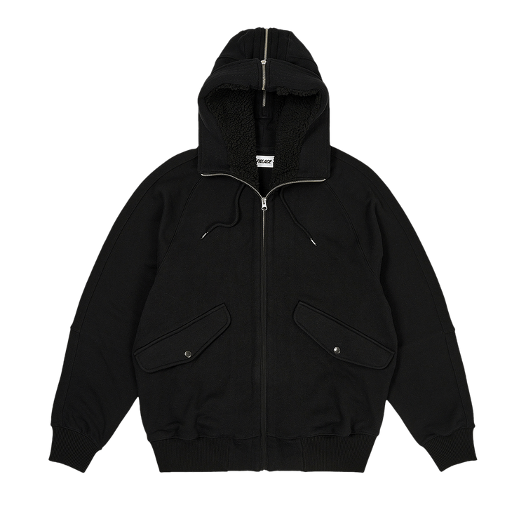 Buy Palace Split Hood Bomber Sweat 'Black' - P23CS211 | GOAT