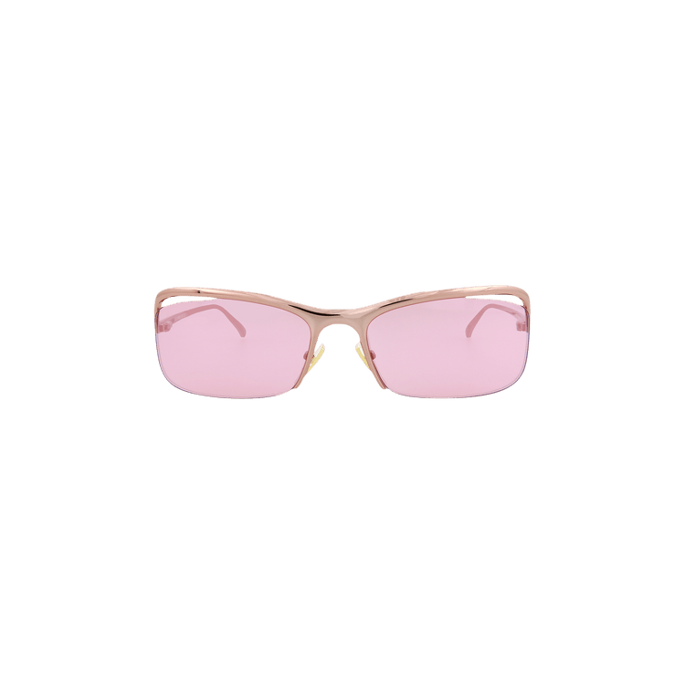 Buy Bottega Veneta Half Rim Rectangular Sunglasses 'Pink